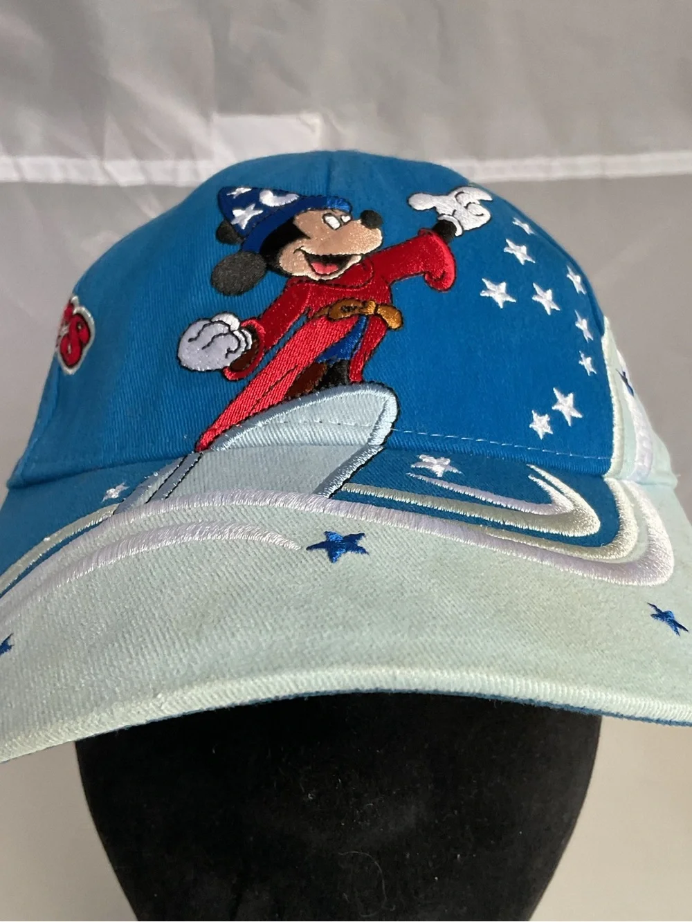 Disney Parks Youth Fantasia Mickey Mourse Sorcerers Hook And Loop Strap Hat Cap